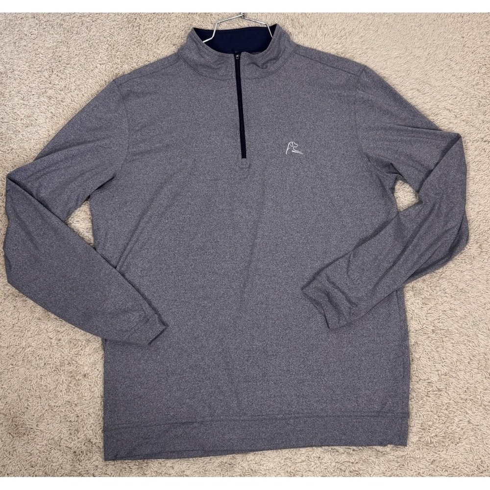Rhoback 1/4 Zip Performance Pullover Shirt Gray Men's M Wicking Athletic Golf